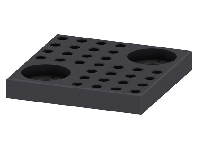 Adapter Foot Plate 25 175x175x30, black