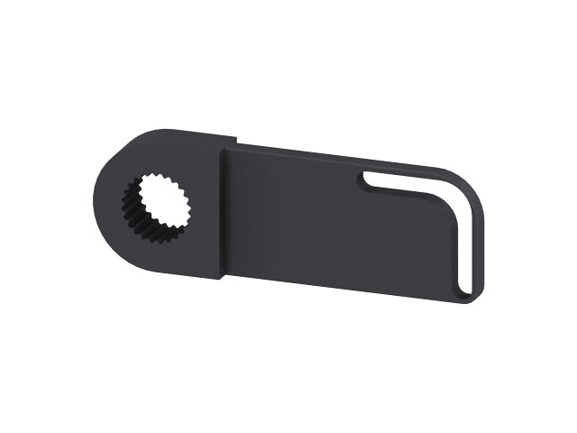Extension arme tooth profile 100mm, with hole pattern, black Extension arme tooth profile 100mm, with hole pattern, black