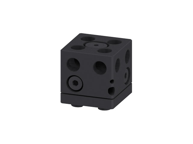 3 axis adjustment Block 50x50x50, precision holes,black 3 axis adjustment Block 50x50x50, precision holes,black